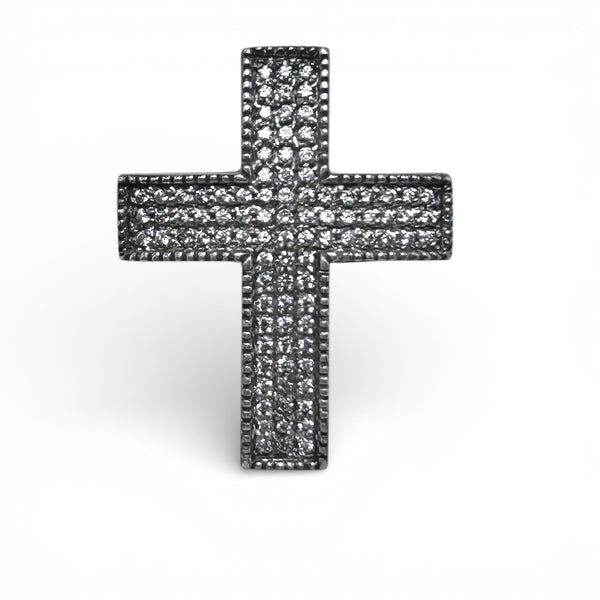 Vintage "Devine Sparkle" 9ct White Gold Diamond Cross Pendant
