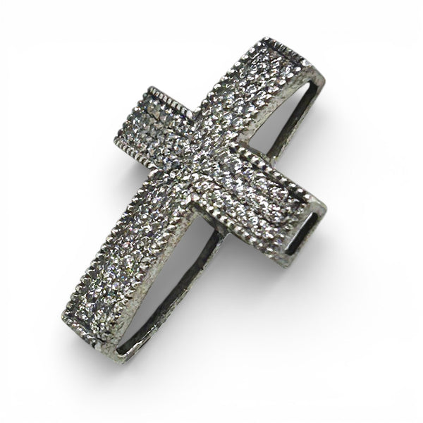 Vintage "Devine Sparkle" 9ct White Gold Diamond Cross Pendant