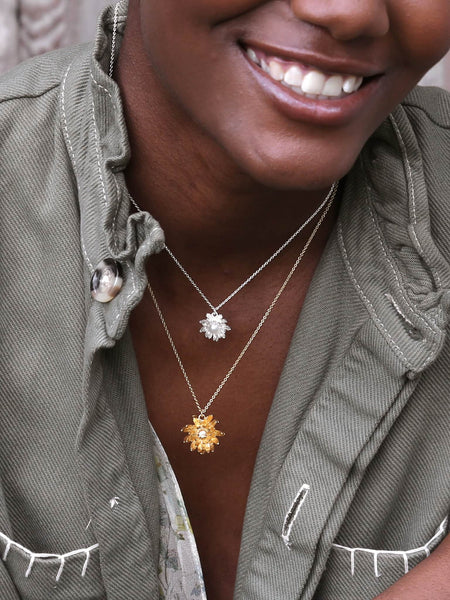 Alex Monroe Gold Chrysanthemum Flower Necklace