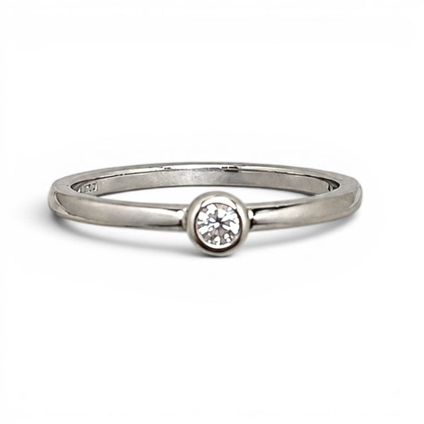 Vintage "Diamond Dewdrop" 9ct White Gold 0.10ct Diamond Stacking Ring