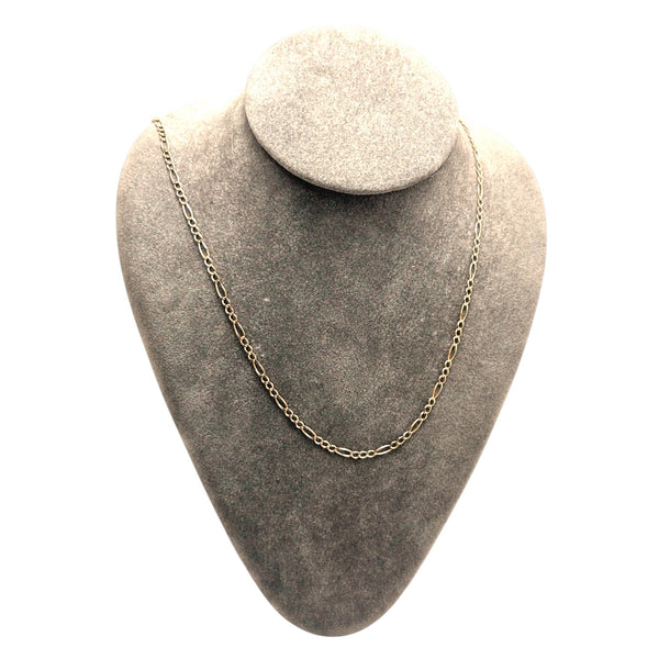 Vintage 9ct Yellow Gold 18" Figaro Chain
