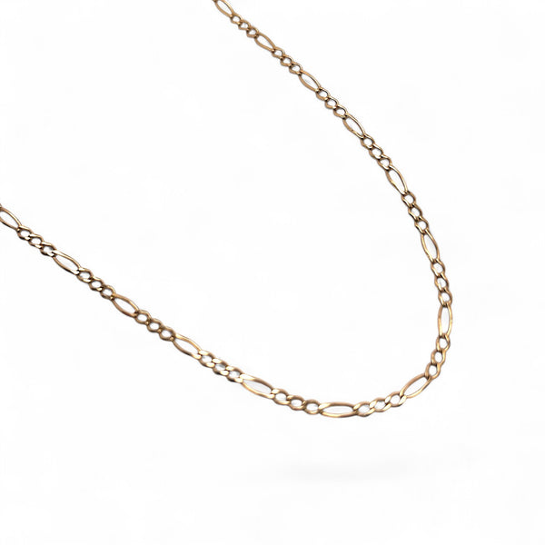 Vintage 9ct Yellow Gold 18" Figaro Chain