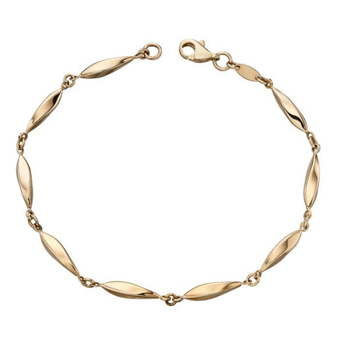 9ct Yellow Gold Twisted Marquise Shape Bracelet