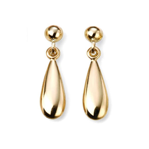 9ct Yellow Gold Teardrop Stud Earrings
