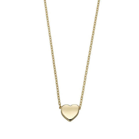 9ct Yellow Gold Sliding Heart Necklace