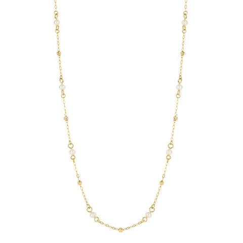 9ct Yellow Gold Freshwater Pearl Fine Chain Necklace