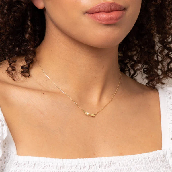 9ct Yellow Gold Twist Leaf Necklace