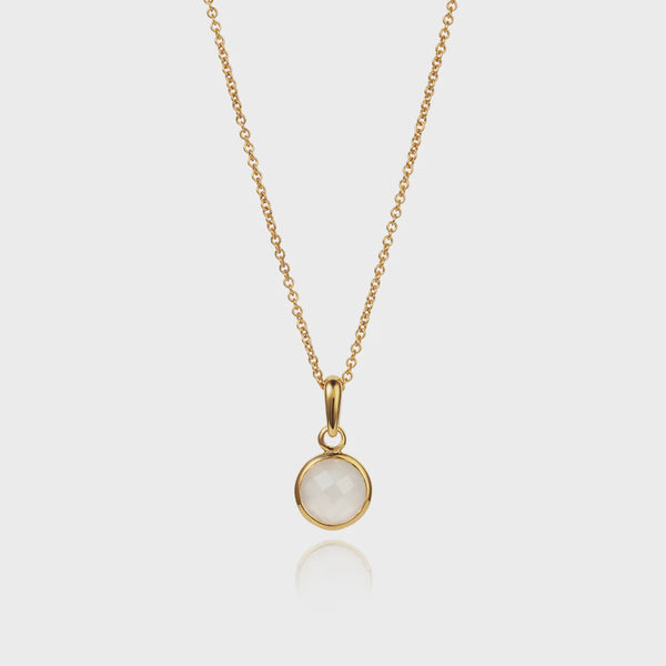 Gold Vermeil Pendant Necklace with Natural Gemstone