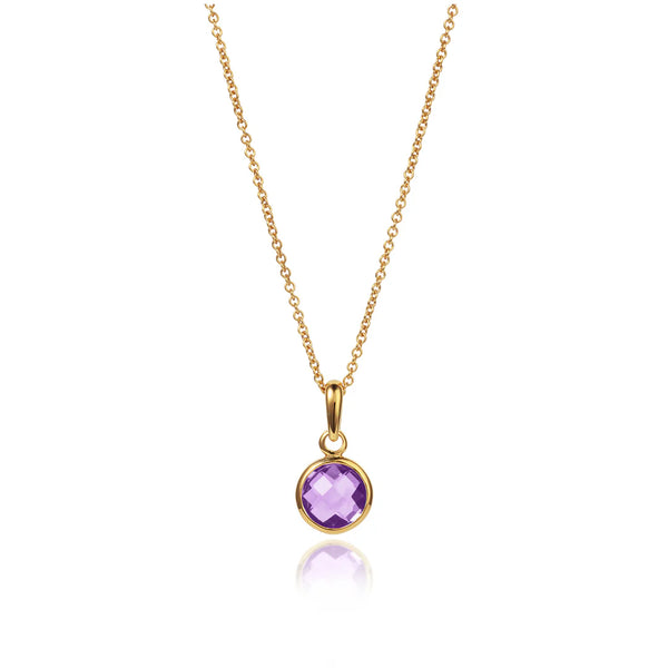 Gold Vermeil Pendant Necklace with Natural Gemstone