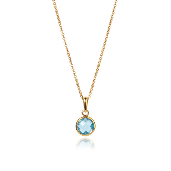 Gold Vermeil Pendant Necklace with Natural Gemstone