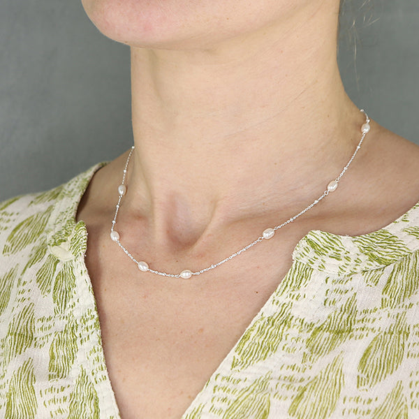 Freshwater Pearl Station Necklace