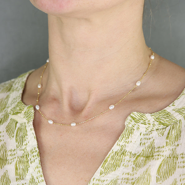Freshwater Pearl Station Necklace