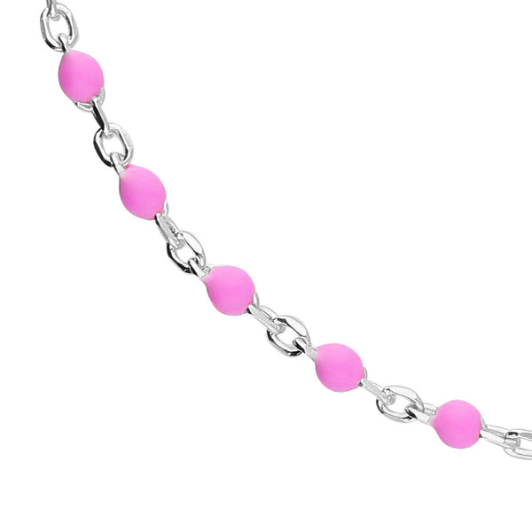 Pink enamel bead Anklet