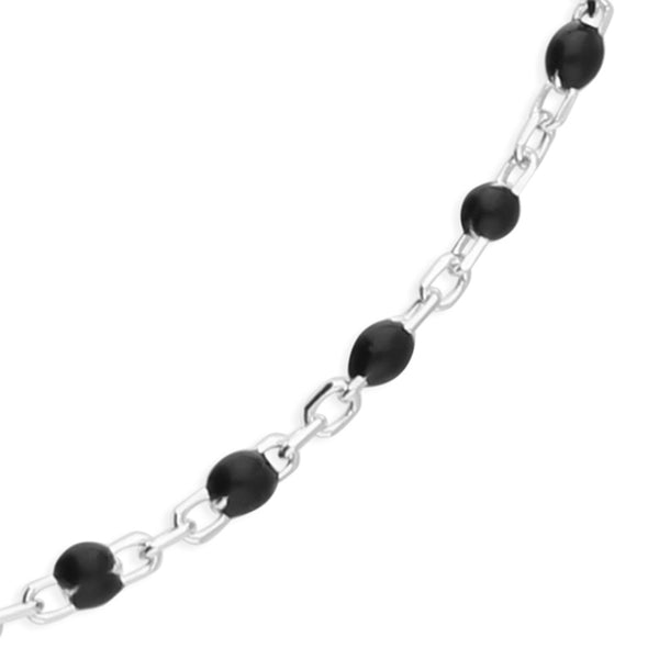Sterling Silver Black Bead Bracelet