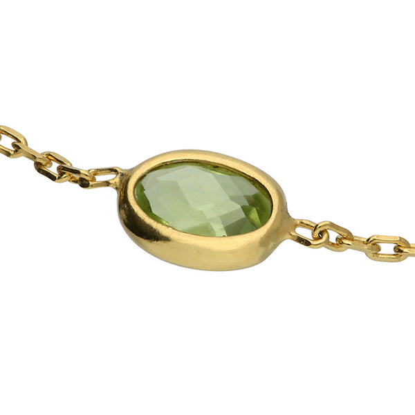 Sterling Silver Peridot Station Bracelet