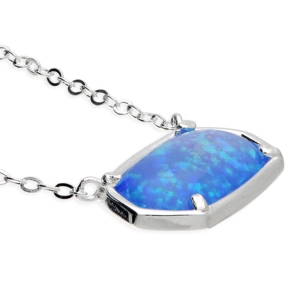 Hexagonal Opalite 18" Sterling Silver Necklace