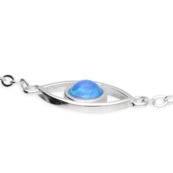 Evil Eye Trio Opalite Sterling Silver 19.5cm Bracelet