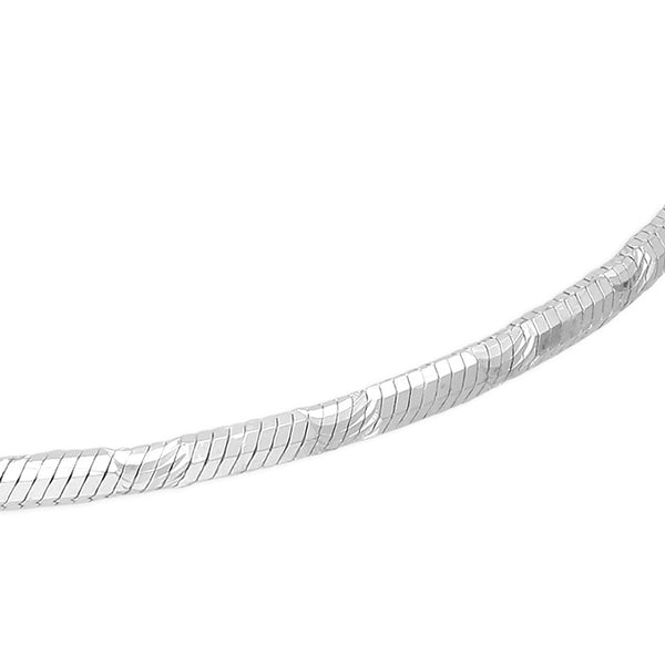 Silver Diamond Cut Round Snake Chain