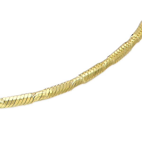 Sterling Silver Gold Plated Round Snake Chain Bracelet