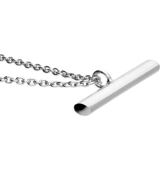 Silver Plain T Bar Necklace