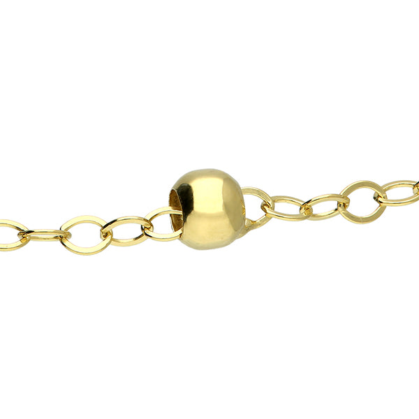 Gold Plated Station Bead Bracelet