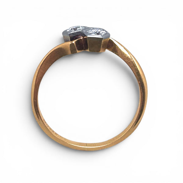 Vintage 18ct Gold and Platinum "Unity Hex" diamond ring