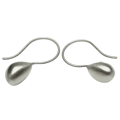 Brushed Silver Teardrop Earrings