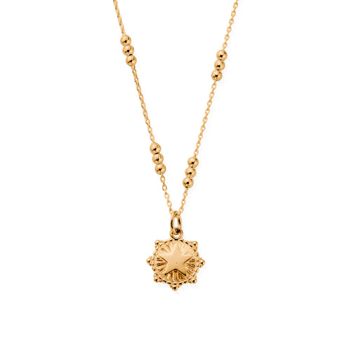 ChloBo Gold Triple Bobble Chain Raised Star Necklace