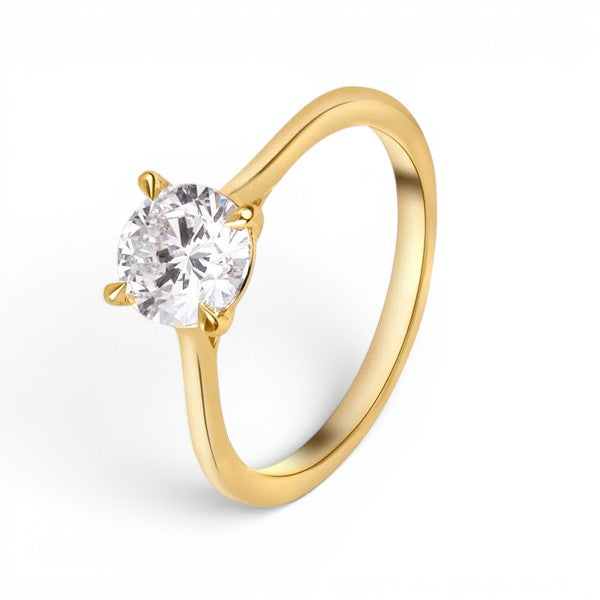 18ct Yellow Gold Classic Round 1.52ct Diamond Solitaire  Engagement Ring