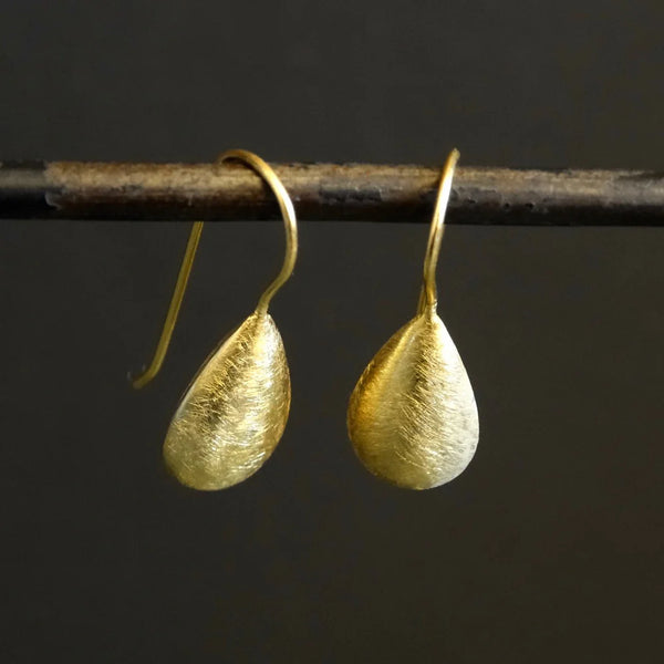 Beyond Biasa Minimal Brushed Teardrop Earrings