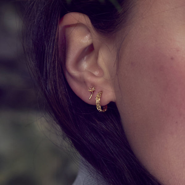 Alex Monroe Nest Structure Mini Hoop Earrings