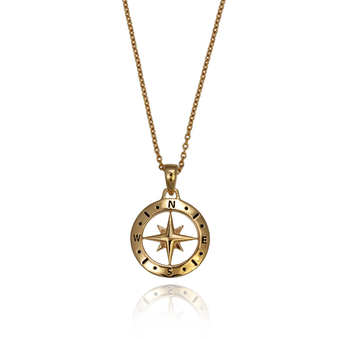 Christin Ranger Gold Compass Necklace
