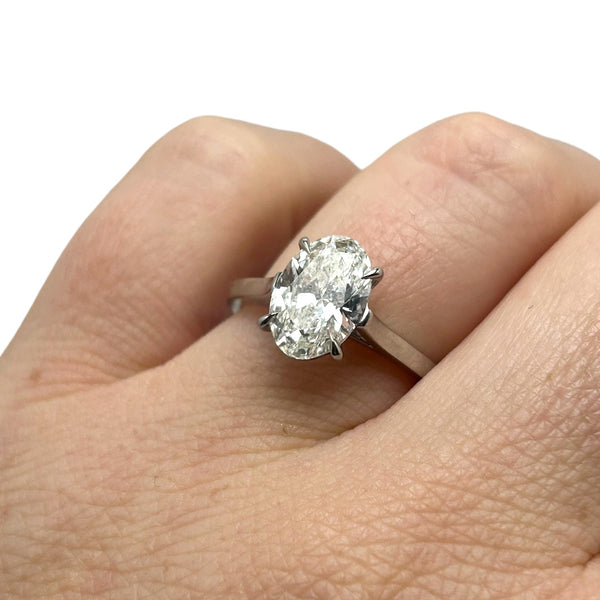 Platinum 2.02ct Oval Solitaire Diamond Ring