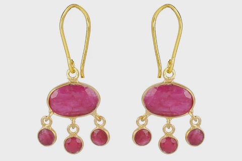 Gold Jellyfish Baby Sillimanite Earrings