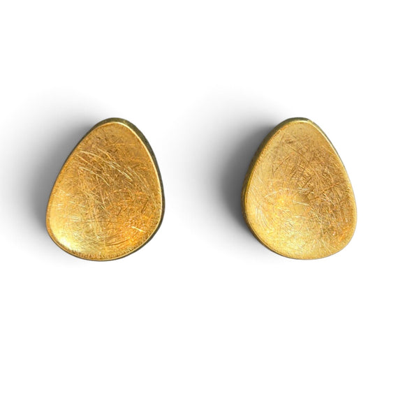 Tezer Concave Abstract Teardrop Scratch finish studs