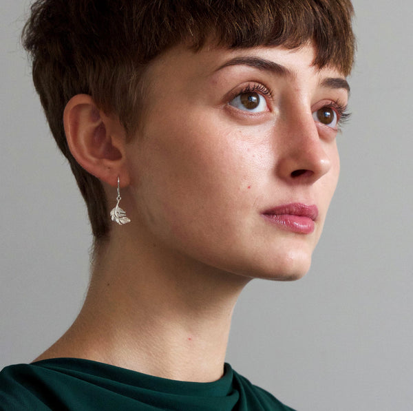 Gold Feather Stud Earrings
