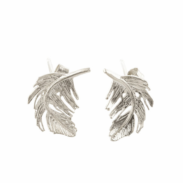 Gold Feather Stud Earrings