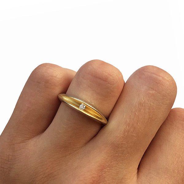 Silver & Gold Partially Split Diamond Ring