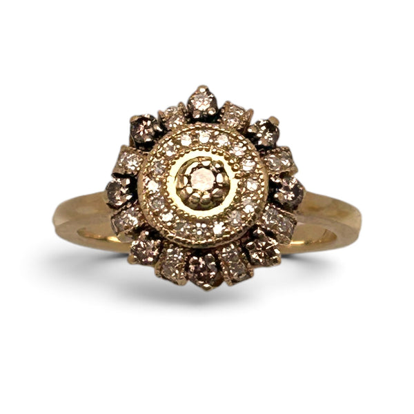 Vintage 14ct Yellow Gold "Diamond Urchin" Ring