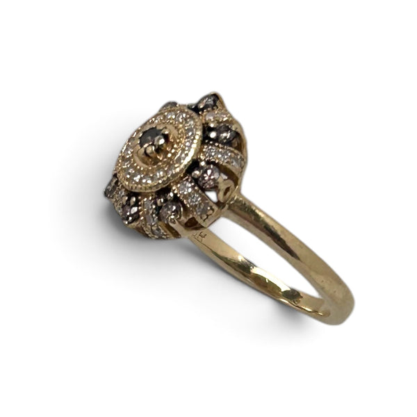 Vintage 14ct Yellow Gold "Diamond Urchin" Ring