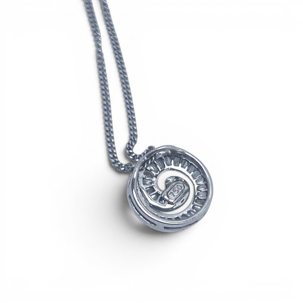 Vintage "Eternal Swirl" 18ct White Gold Diamond Spiral Pendant