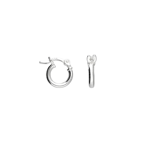 2mm Sterling Silver Hinged Huggie Hoops