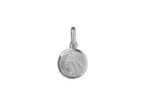 Sterling Silver St Christopher Tiny Round Necklace