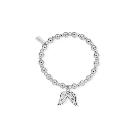 ChloBo Small Bead with Angel Wing Charm Silver