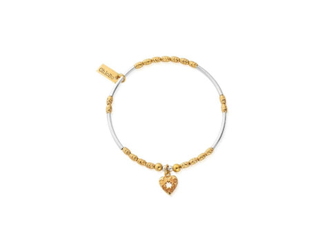 ChloBo Silver & Gold Decorated Star Heart Bracelet