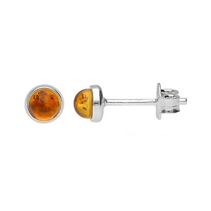 Amber & Silver Studs