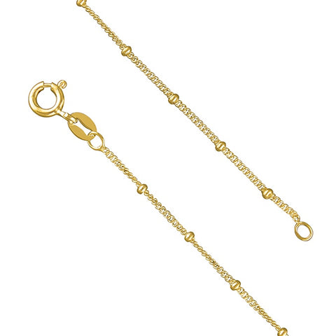 Satellite Curb Chain Necklace - Gold-Plated Sterling Silver