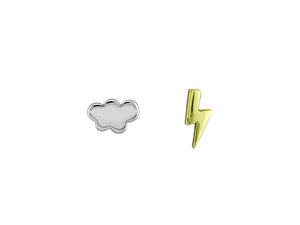 18ct Gold Plated Bolt Silver Cloud Studs