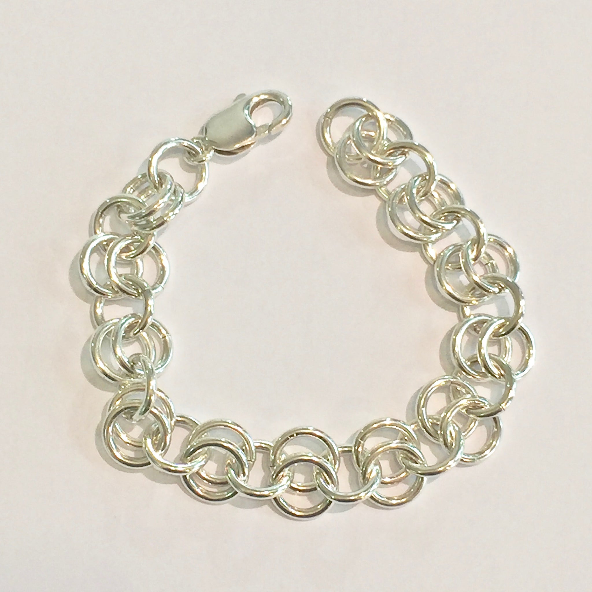 Silver 2-1-2 Cable Link Bracelet (12mm)- WB3013