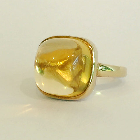9ct Yellow Gold Citrine Cabochon Ring
